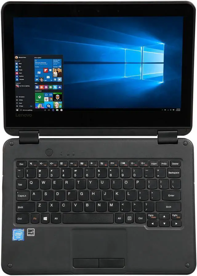 Alt view image 8 of 10 - Lenovo Laptop Intel Celeron N3060 4GB Memory 32 GB eMMC SSD Intel HD Graphics 400 11.6" Windows 10 Pro 64-Bit N23 (80UR001FUS) - OEM