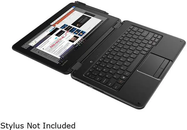 Alt view image 3 of 7 - Lenovo 300e Winbook 81FY000SUS 11.6" Touchscreen LCD 2 in 1 Notebook - Intel Celeron N3450 Quad-core (4 Core) 1.10 GHz - 4 GB - 64 GB Flash Memory - Windows 10 Pro - 1366 x 768 - In-plane Switching (IPS) Technology - Convertible