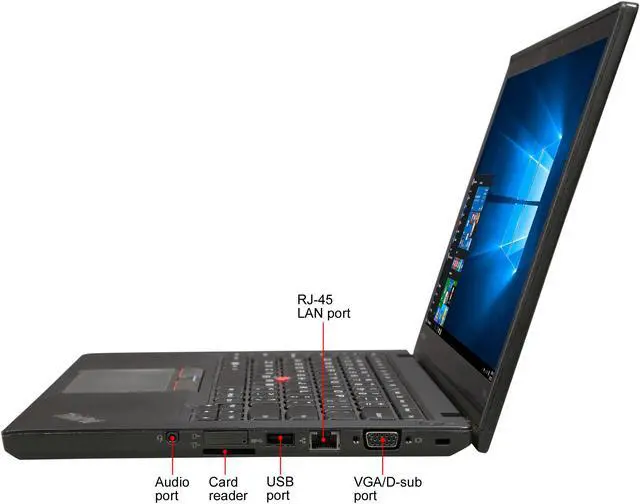 Alt view image 2 of 8 - Lenovo Grade B Laptop ThinkPad Intel Core i7-5600U 12GB Memory 256 GB SSD 14.0" Non-Touch Screen Windows 10 Pro 64-bit T450s