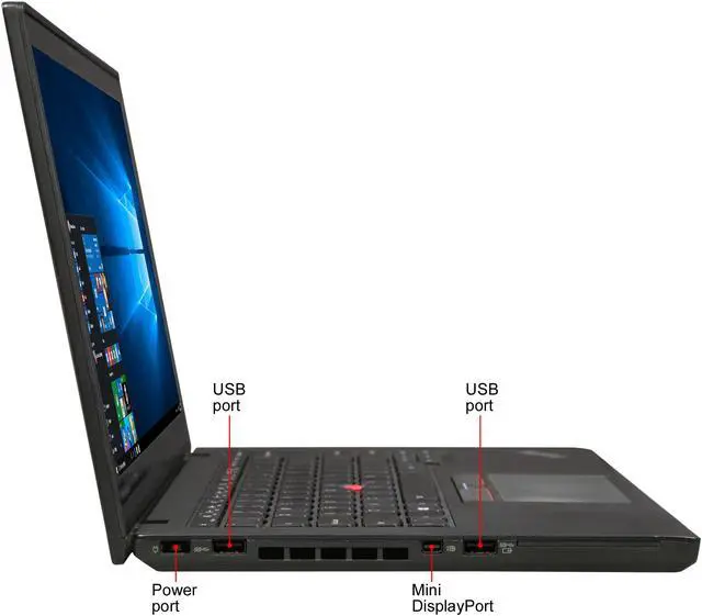 Alt view image 4 of 8 - Lenovo Grade B Laptop ThinkPad Intel Core i7-5600U 12GB Memory 256 GB SSD 14.0" Non-Touch Screen Windows 10 Pro 64-bit T450s