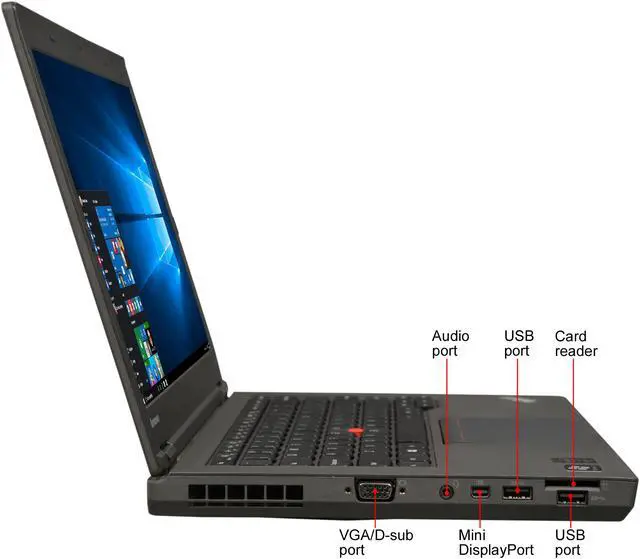 Alt view image 5 of 8 - Lenovo B Grade Laptop Intel Core i5-4300M 8GB Memory 128 GB SSD 14.0" Non-Touch Screen Windows 10 Pro 64-Bit T440P
