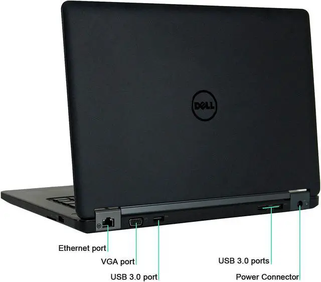 Alt view image 3 of 5 - DELL Grade A Laptop Intel Core i5-5300U 8GB Memory 256 GB SSD 14.0" Non-Touch Screen Windows 10 Pro 64-Bit E5450