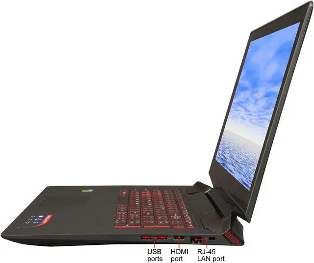 Alt view image 2 of 8 - Lenovo Y700-17ISK - 17.3" NVIDIA GeForce GTX 960M - Intel Core i7-6700HQ - 16GB Memory - - Windows 10 Home 64-Bit - Gaming Laptop - (80K00003US )