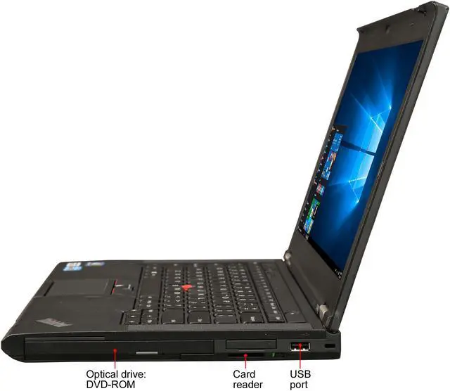 Alt view image 2 of 8 - Lenovo Grade B Laptop 4GB Memory 180 GB SSD 14.0" Windows 10 Pro 64-Bit T430