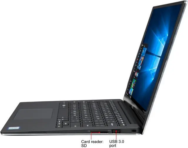 Alt view image 2 of 8 - DELL Laptop XPS 13 Intel Core i7-7560U 16GB Memory 512 GB PCIe SSD Intel Iris Plus Graphics 640 13.3" Touch Screen Windows 10 Home 64-Bit XPS9360-7697SLV