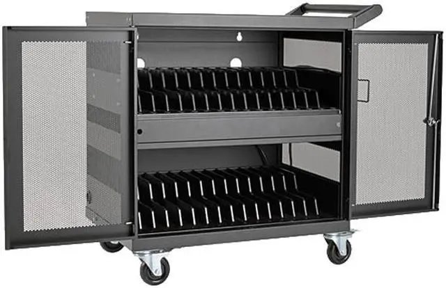 Main image of Tripp Lite CSC32USB Multi-Device Charging Cart, 32 USB Ports, iPad and Android Tablets, Wall-Mount Option, Black
