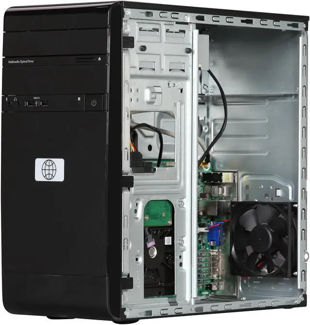 Alt view image 7 of 9 - HP Pavilion Desktop PC with Dual Core Accelerated CPU: AMD Fusion E300 (Zacate) 1.30Ghz, 4GB DDR3 MEMORY, 500GB HDD, RADEON HD 6310, DVI and VGA Output, DVDRW, Windows 8 64 Bit