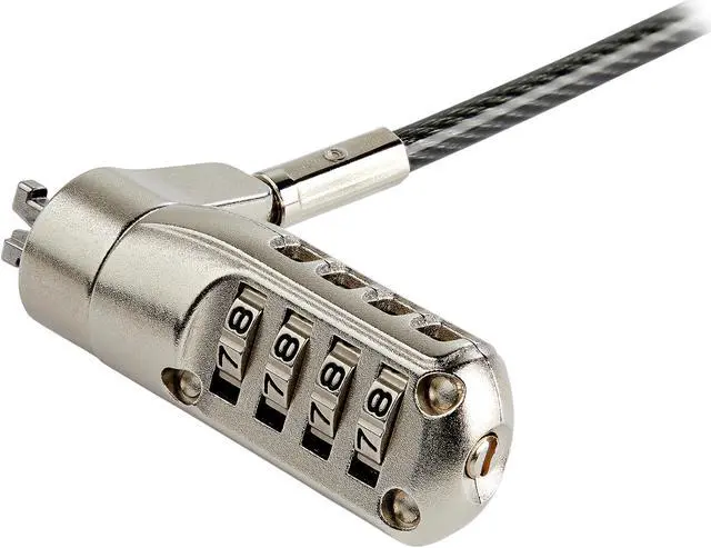 Alt view image 2 of 7 - StarTech.com LTLOCKNANO 6ft (2m) Laptop Cable Lock - Nano Slot Compatible 4 Digit Combination Security Cable Lock - Serialized Anti-Theft Vinyl Coated Steel Cable Lock for Nano Slot Computer/Device (LTLOCKNANO)