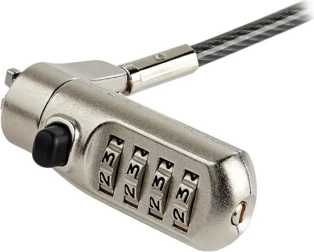 Alt view image 3 of 7 - StarTech.com LTLOCKNANO 6ft (2m) Laptop Cable Lock - Nano Slot Compatible 4 Digit Combination Security Cable Lock - Serialized Anti-Theft Vinyl Coated Steel Cable Lock for Nano Slot Computer/Device (LTLOCKNANO)