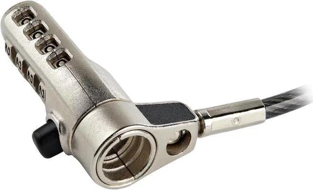 Alt view image 2 of 3 - StarTech.com LTULOCK4D 6' (2m) 3-in-1 Universal Laptop Cable Lock - 4-Digit Combination Laptop/Desktop Security Cable Lock Compatible w/ K-Slot, Nano & Wedge Slot Computer - Anti-Theft Steel Cable (LTULOCK4D)