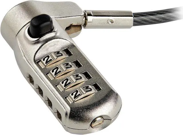 Alt view image 3 of 3 - StarTech.com LTULOCK4D 6' (2m) 3-in-1 Universal Laptop Cable Lock - 4-Digit Combination Laptop/Desktop Security Cable Lock Compatible w/ K-Slot, Nano & Wedge Slot Computer - Anti-Theft Steel Cable (LTULOCK4D)