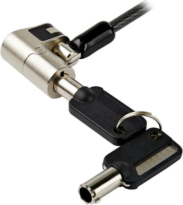 Alt view image 4 of 5 - StarTech.com LTULOCKKEY 6' (2m) 3-in-1 Universal Laptop Cable Lock - Keyed Laptop/Desktop Security Cable Lock Compatible w/ K-Slot, Nano & Wedge Slot Computer - Anti-Theft Steel Cable Lock with Keys (LTULOCKKEY)