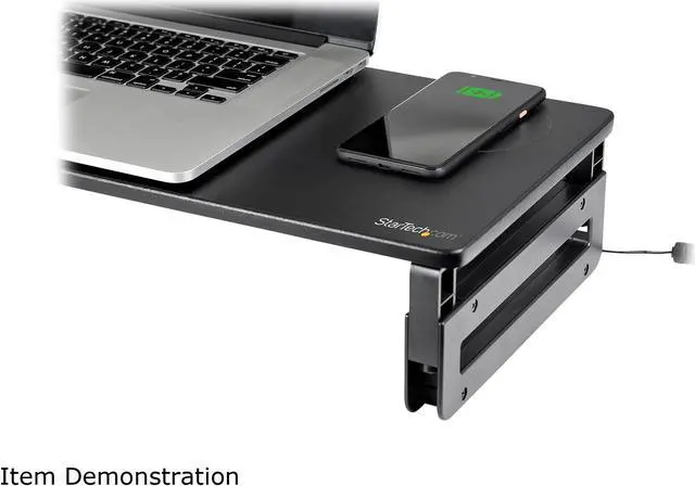 Alt view image 6 of 6 - StarTech.com Monitor Riser Stand with Wireless Charging Pad - 15W Qi Charger (Fast Wireless Charge) - Height Adjustable Computer Monitor/Laptop Riser Stand for Desk w/ Phone/Tablet Charger (MONSTADQI)