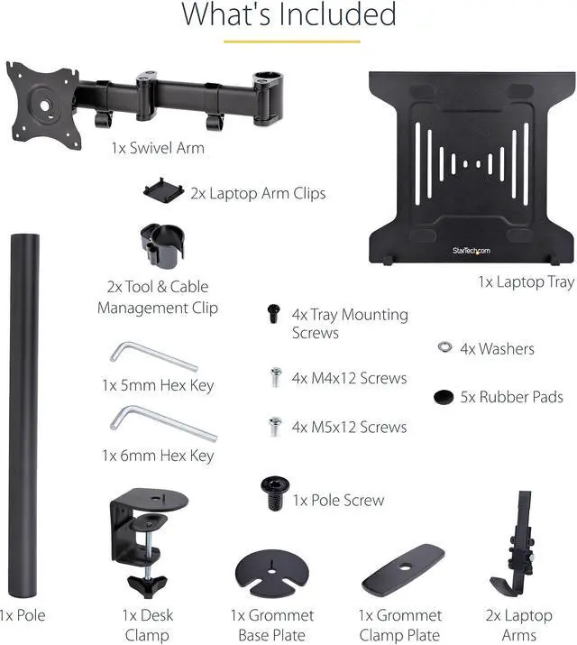 Alt view image 4 of 5 - StarTech.com Laptop Desk Mount A-LAPTOP-DESK-MOUNT