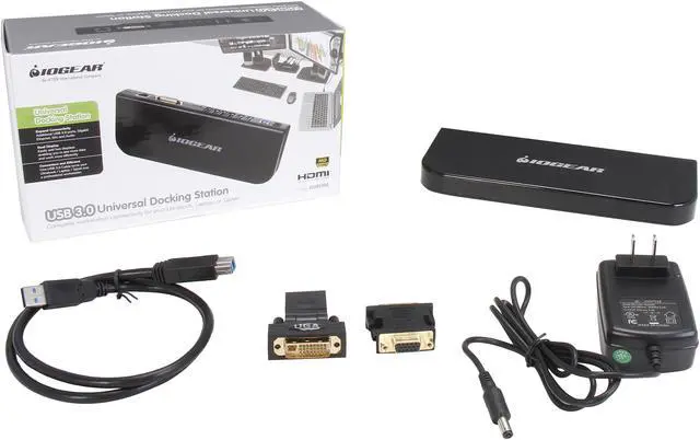 Alt view image 5 of 5 - IOGEAR Black GUD300 USB 3.0 Universal Docking Station