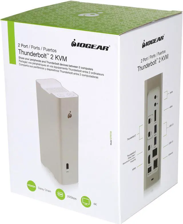 Alt view image 4 of 4 - IOGEAR GTD732 Thunderbolt 2 KVM / Docking Station