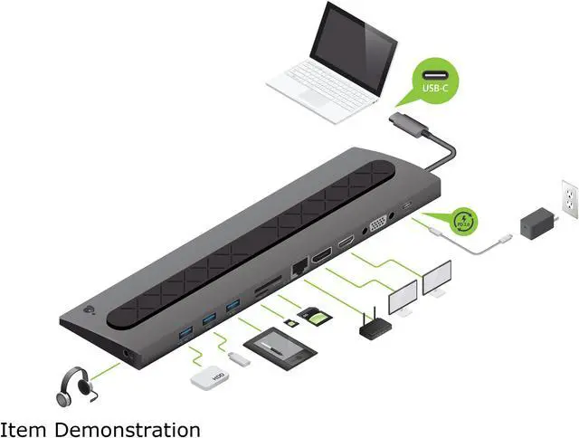 Alt view image 5 of 5 - IOGEAR Docking Station Dock Pro 100 USB-C 4K Ultra-Slim Station - GUD3C02B