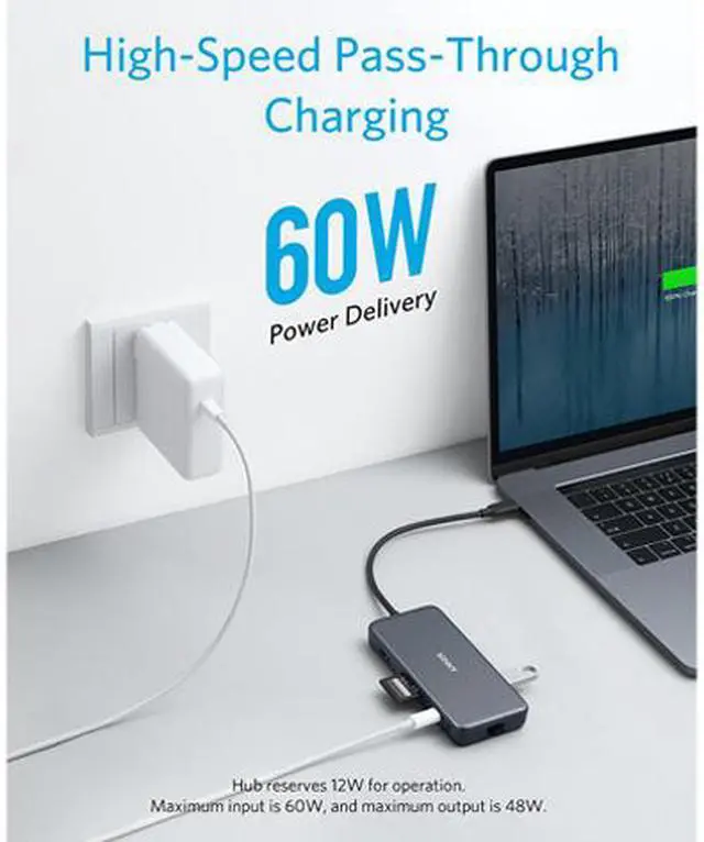 Alt view image 5 of 7 - Anker Gray PowerExpand+ 7-in-1 USB-C PD Ethernet Hub