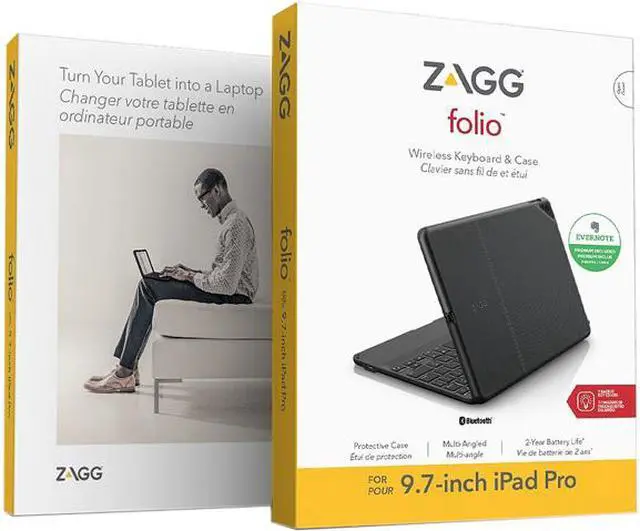 Main image of ZAGG Folio Apple 9.7-inch iPad Pro Non-Backlit Keyboard Case Model ID8ZFN-BB0