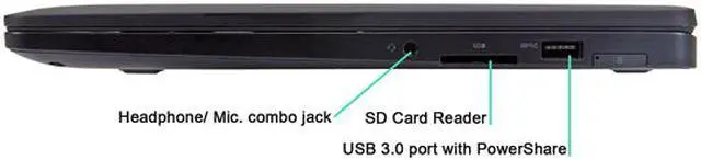 Alt view image 3 of 5 - DELL Grade A Laptop Intel Core i5-6300U 8GB Memory 256 GB SSD Intel HD Graphics 520 14.0" Non-Touch Screen Windows 10 Pro 64-Bit E7470
