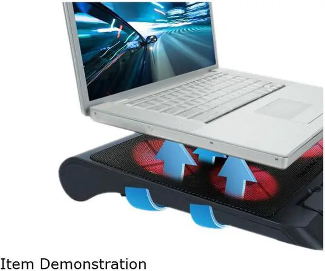 Alt view image 7 of 8 - ENHANCE GX-C1 Laptop Cooling Stand (15.75" x 12.75") with 5 LED Fans & Dual USB Ports for Data Pass Through