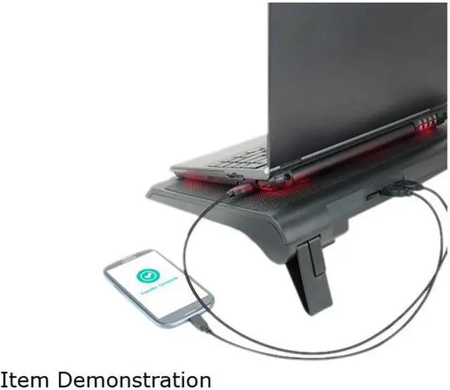 Alt view image 6 of 8 - ENHANCE GX-C1 Laptop Cooling Stand (15.75" x 12.75") with 5 LED Fans & Dual USB Ports for Data Pass Through