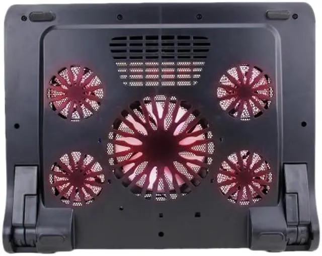 Alt view image 5 of 8 - ENHANCE GX-C1 Laptop Cooling Stand (15.75" x 12.75") with 5 LED Fans & Dual USB Ports for Data Pass Through