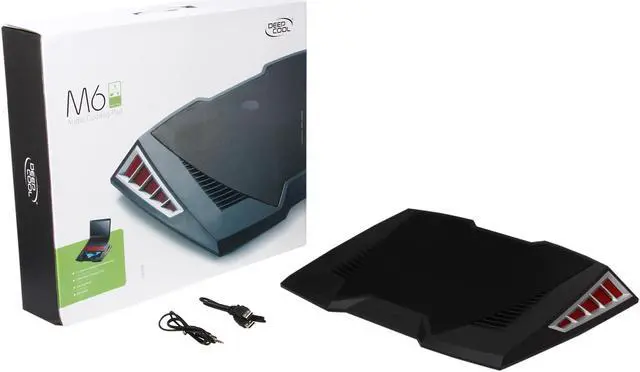 Alt view image 6 of 6 - DEEPCOOL M6 Laptop Cooling Pad 17" with 2.1 Speaker System 140mm Fan 4 USB Ports