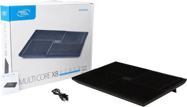 Alt view image 7 of 7 - DEEPCOOL Multi Core X8 Laptop Cooling Pad 17" Pure Aluminium Extrution Panel 4* 100mm Fans