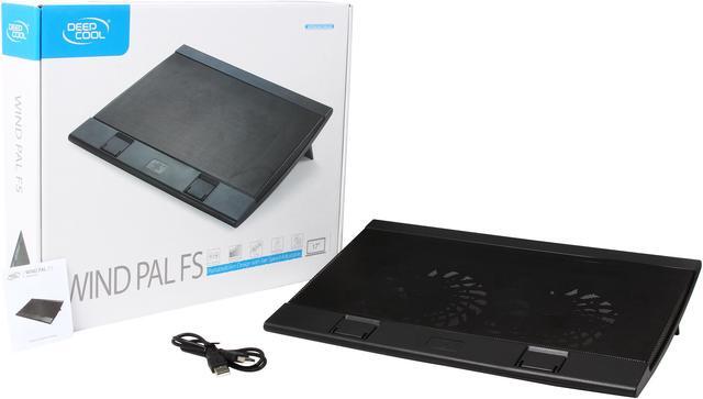 Alt view image 8 of 7 - DEEPCOOL WIND PAL FS Laptop Cooling Pad 17" Metal Mesh Panel Dual 140mm Fans 2 USB Ports