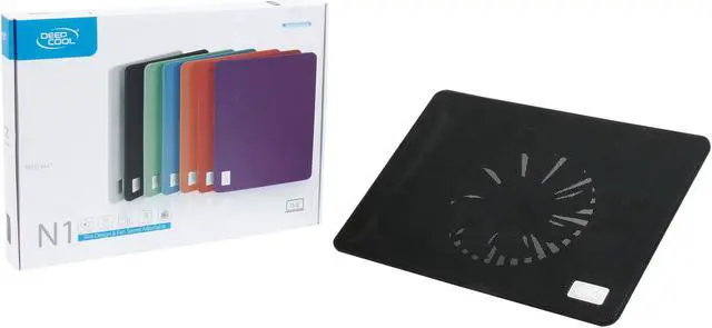 Alt view image 6 of 6 - DEEPCOOL N1 Laptop Cooling Pad 15.6" Fully Covered Metal Mesh Portable & slim design 180mm Fan