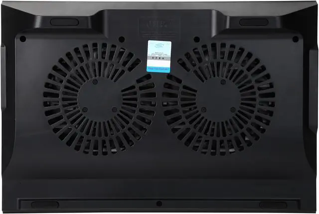 Alt view image 7 of 8 - DEEPCOOL N8 ULTRA BLACK Laptop Cooling Pad 17" Pure Aluminium Extrution Panel Dual 140mm Fans 4 USB Ports