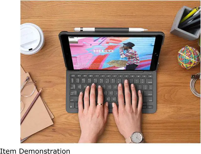 Alt view image 5 of 5 - Logitech iPad Keyboard Case Slim Folio for iPad 7th Gen (2019), 8th Gen (2020) - Graphite (920-009473)