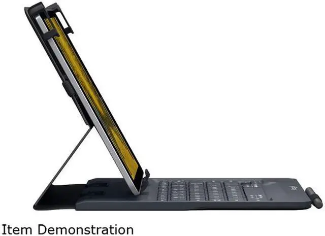 Alt view image 2 of 7 - Logitech Black Universal Folio with Integrated Keyboard for 9-10 inch Tablets-BLACK-US-BT-CAN-AMR/AP Model 920-008334