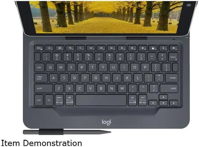 Alt view image 4 of 7 - Logitech Black Universal Folio with Integrated Keyboard for 9-10 inch Tablets-BLACK-US-BT-CAN-AMR/AP Model 920-008334