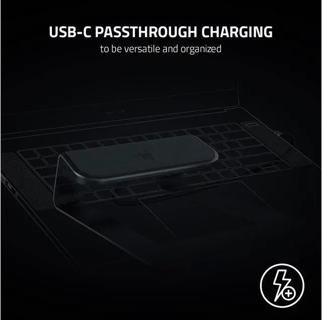 Alt view image 6 of 6 - Razer Laptop Stand Chroma V2: Customizable Chroma RGB Lighting - Ergonomic Design - Anodized Aluminum Construction - 4x Port USB-C Hub - Matte Black