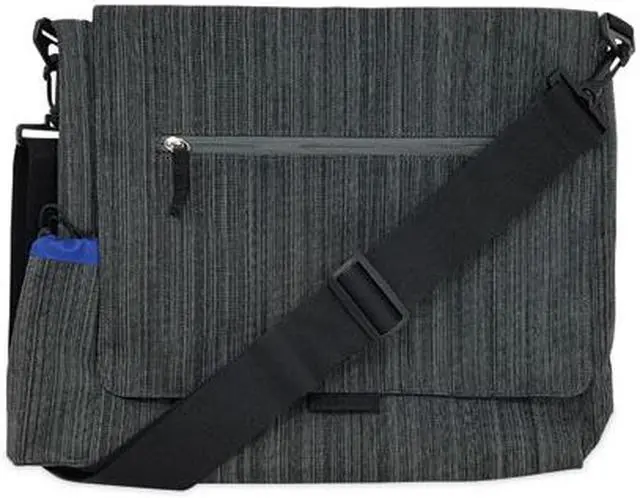 Main image of So-Mine Charcoal / Cobalt Fabric Casual Messenger Bag - Model SM456