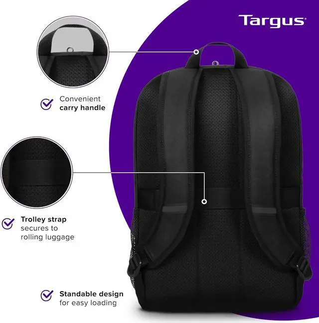 Alt view image 8 of 10 - Targus 15-16 Inch Classic Laptop Backpack - Fits Most Laptops up to 16", Padded Travel Backpack for Business Commuters, College, and Travel (TBB943GL)