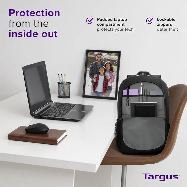 Alt view image 10 of 10 - Targus 15-16 Inch Classic Laptop Backpack - Fits Most Laptops up to 16", Padded Travel Backpack for Business Commuters, College, and Travel (TBB943GL)