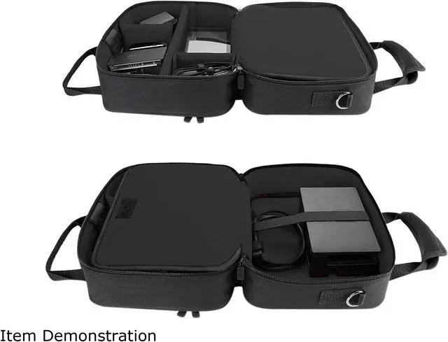 Alt view image 8 of 9 - USA Gear Gamecube Controller Case - Nintendo Switch Carry Case with Custom Storage Compartments for Gamecube Controller, Adapter, Pro-Controller and more - Shoulder Strap and Padded Interior - Black