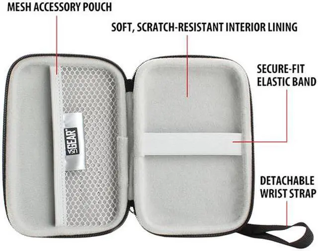 Alt view image 5 of 5 - USA Gear Polka Dot H Series Hardshell 5 Portable Hard Shell Case with Weather- Resistant EVA Design Model GRHS500100PDEW