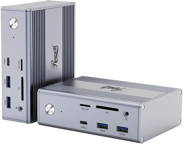 Main image of Rosewill 14-in-1 USB C Laptop Docking Station with 100W PD Charging, 4K@60Hz Display, Triple 4K Display,10Gbps Data Transfer & Kensington Lock, Windows, Mac, Android - RHUB-M14