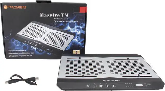Alt view image 6 of 6 - Thermaltake Massive TM 17" Laptop Cooling Pad with Dual 120mm Fans and Temperature Sensors CL-N002-PL12BL-A