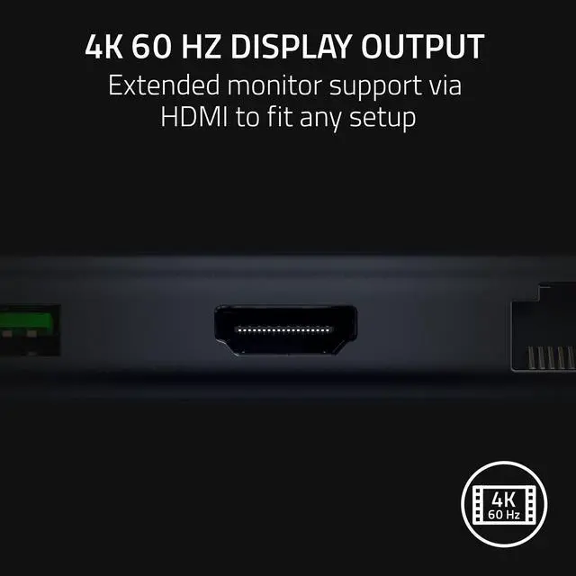 Alt view image 6 of 10 - Razer USB C Dock 11-Port Travel Charging Station for Windows Mac Laptop iPad Surface Chromebook Galaxy Tab: Type C, HDMI, Ethernet, MicroSD - 4K 60 Hz Display - 85 W Tablets + Mobile Fast Charge