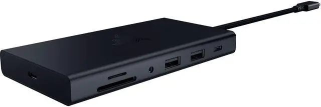 Alt view image 4 of 10 - Razer USB C Dock 11-Port Travel Charging Station for Windows Mac Laptop iPad Surface Chromebook Galaxy Tab: Type C, HDMI, Ethernet, MicroSD - 4K 60 Hz Display - 85 W Tablets + Mobile Fast Charge
