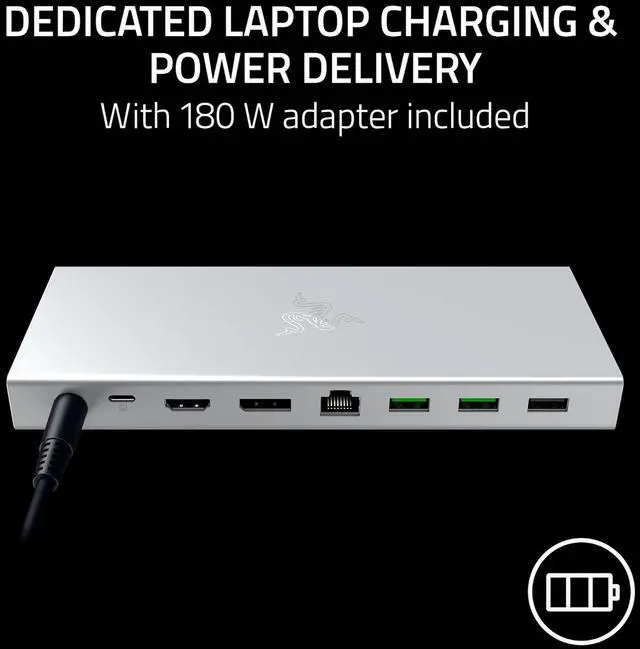 Alt view image 3 of 3 - Razer USB 4 Dock: 14 Ports (Type C, Type A, HDMI, DP, Ethernet, SD, 3.5mm)  RC21-02280200-R3U1