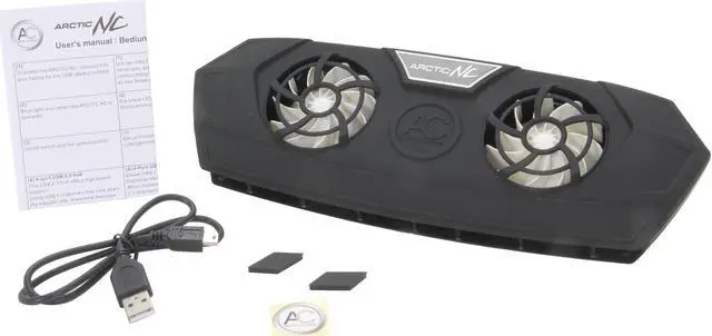 Alt view image 5 of 6 - ARCTIC NC Tablet/Laptop Cooler, Combo Tablet Cooler/Stand, Dual 60mm Fans - Black