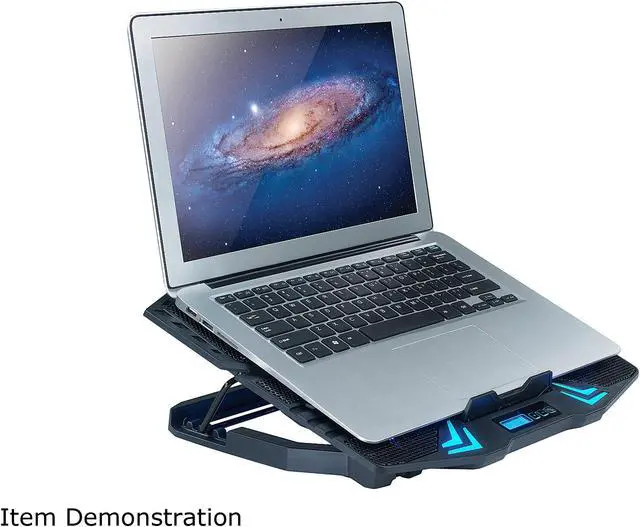 Alt view image 5 of 14 - Rosewill RWNB16A Gaming Laptop Cooler Notebook Cooling Pad, 5 Silent Blue LED Fans with Powerful Air Flow, Control Panel with LCD Screen, Portable Height Adjustable Laptop Stand, Comfortable with Wrists