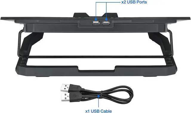 Alt view image 7 of 14 - Rosewill RWNB16A Gaming Laptop Cooler Notebook Cooling Pad, 5 Silent Blue LED Fans with Powerful Air Flow, Control Panel with LCD Screen, Portable Height Adjustable Laptop Stand, Comfortable with Wrists