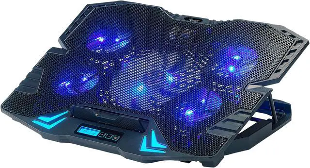 Main image of Rosewill RWNB16A Gaming Laptop Cooler Notebook Cooling Pad, 5 Silent Blue LED Fans with Powerful Air Flow, Control Panel with LCD Screen, Portable Height Adjustable Laptop Stand, Comfortable with Wrists